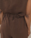 BASERANGE French Silk Linen SEPIA Casual Pants BAS-TRSE-LI-SU25-ZONG